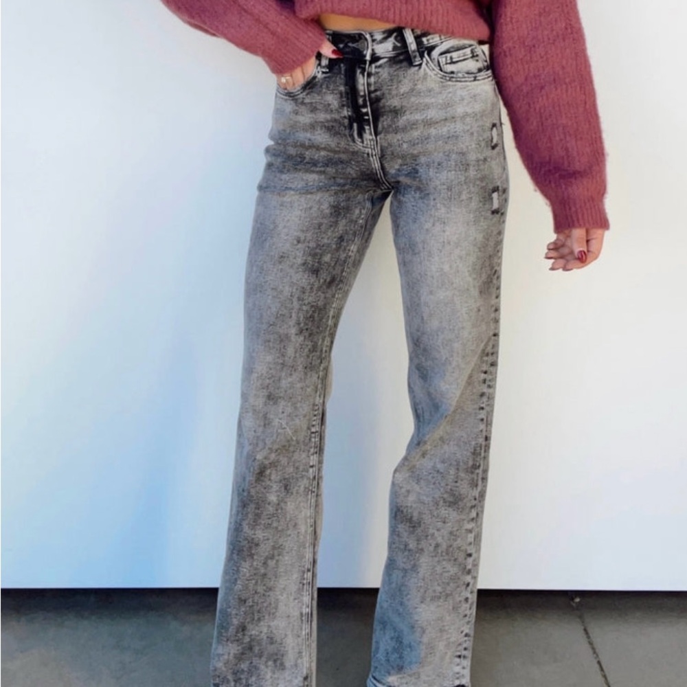 Acid Wash Vintage Flare Denim